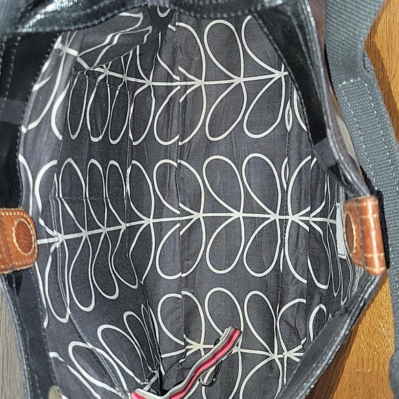 Orla Kiely Bags Orla Kiely Coated Canvas Black Floral Gray Shoulder